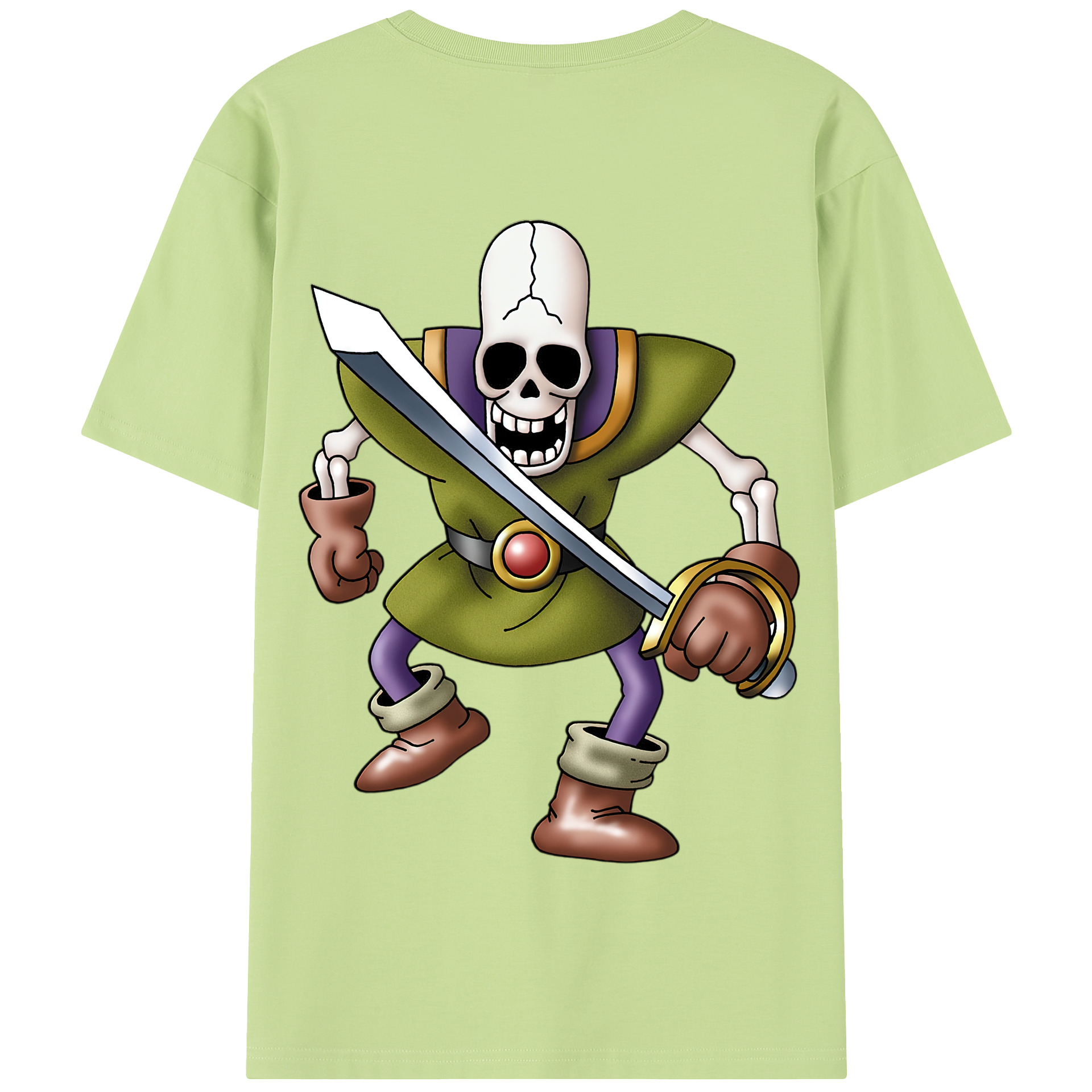 （画像用） ドラゴンクエスト Doragon Kuesuto Dragon Quest 綿100％半袖Tシャツ（背面プリント）